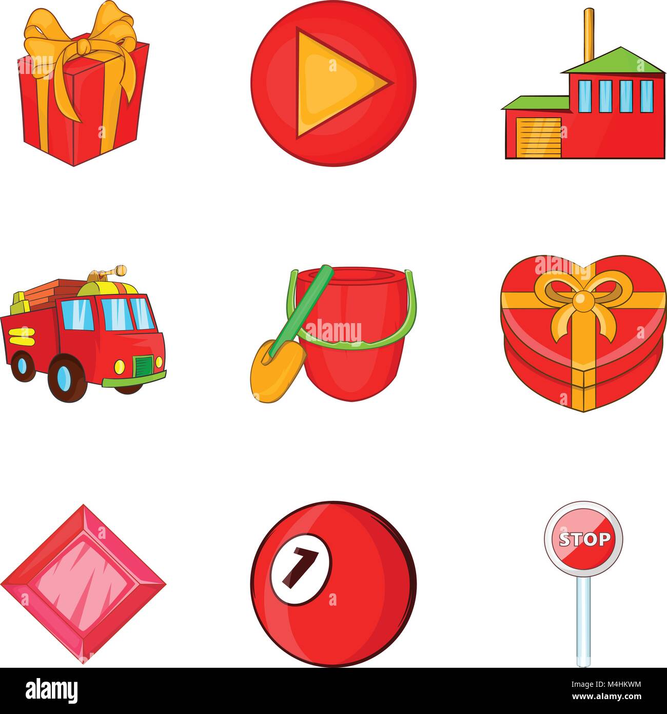 Firefighting icons set, cartoon style Stock Vector Image & Art - Alamy