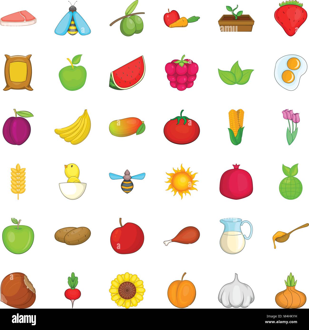 Foodstuff icons set, cartoon style Stock Vector Image & Art - Alamy