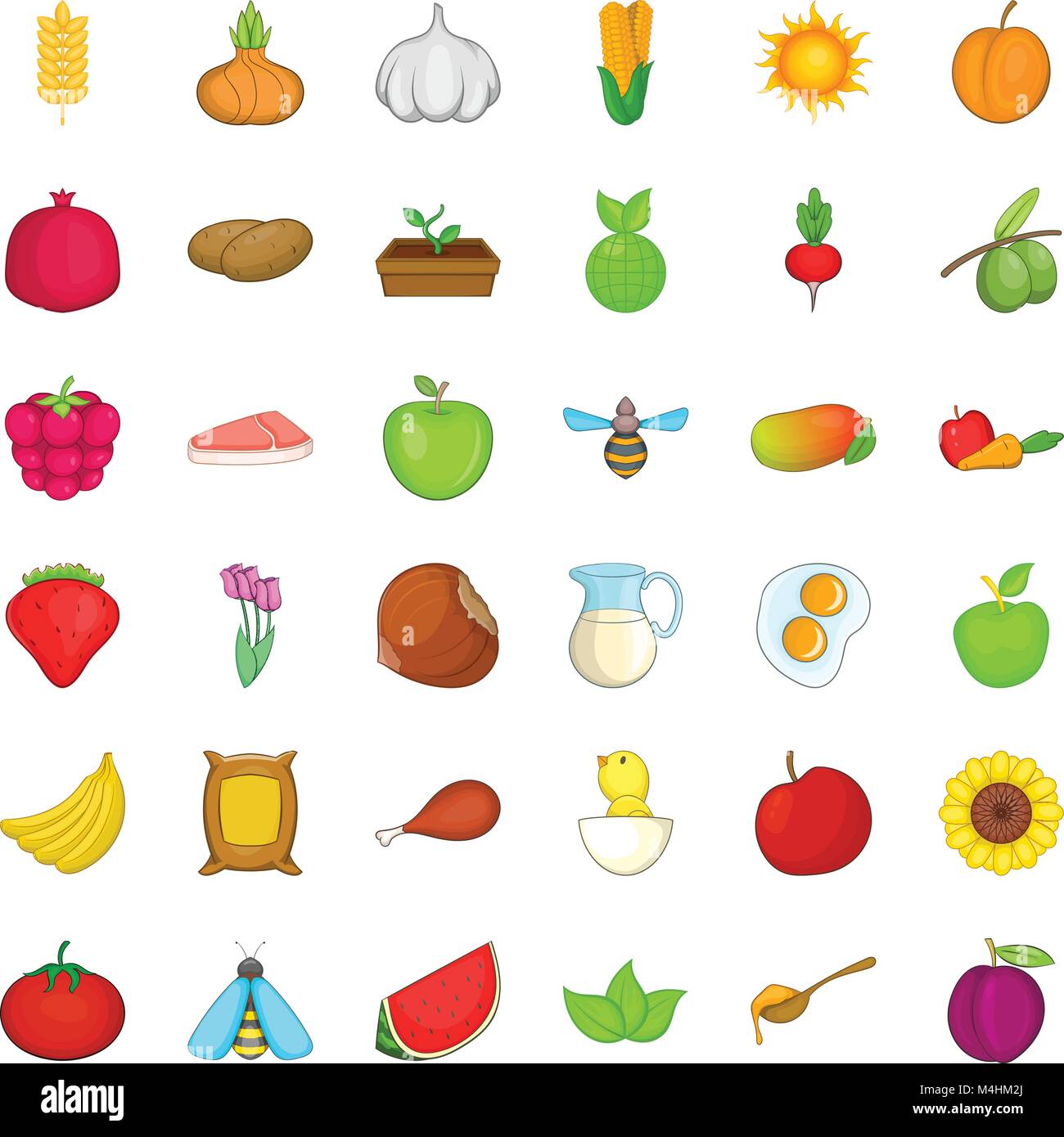 Natural ration icons set, cartoon style Stock Vector Image & Art - Alamy