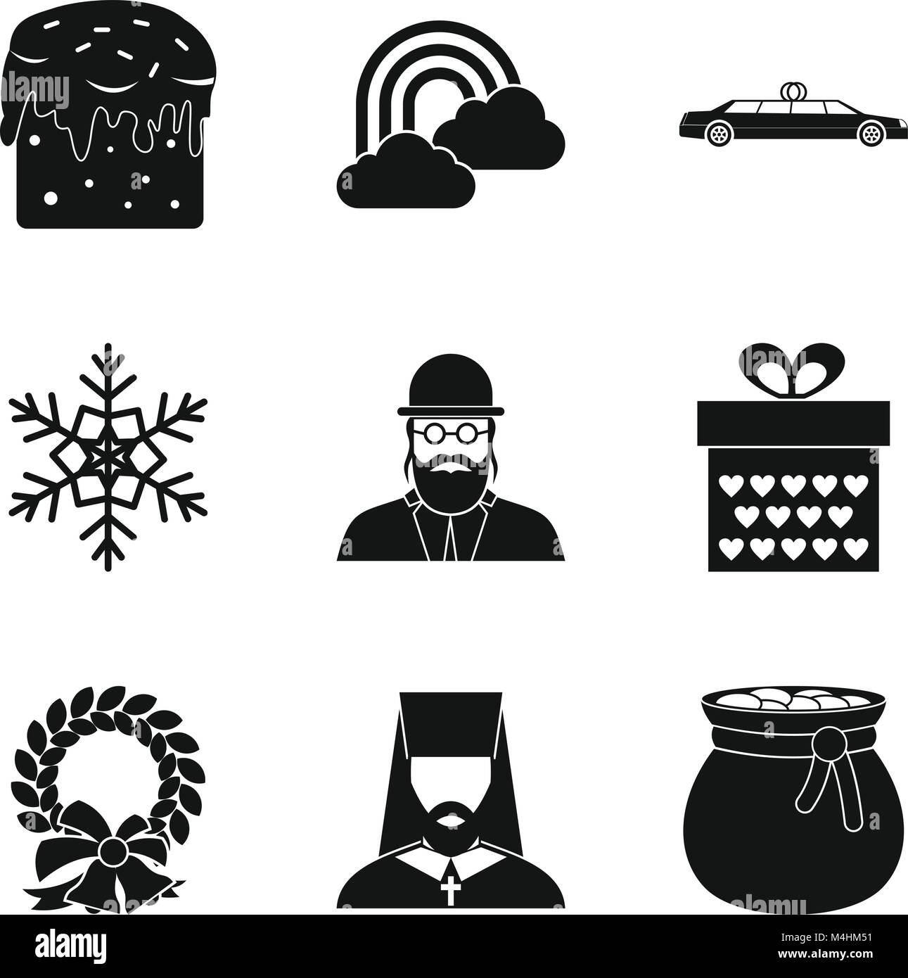 Religious symbolism icons set, simple style Stock Vector Image & Art ...