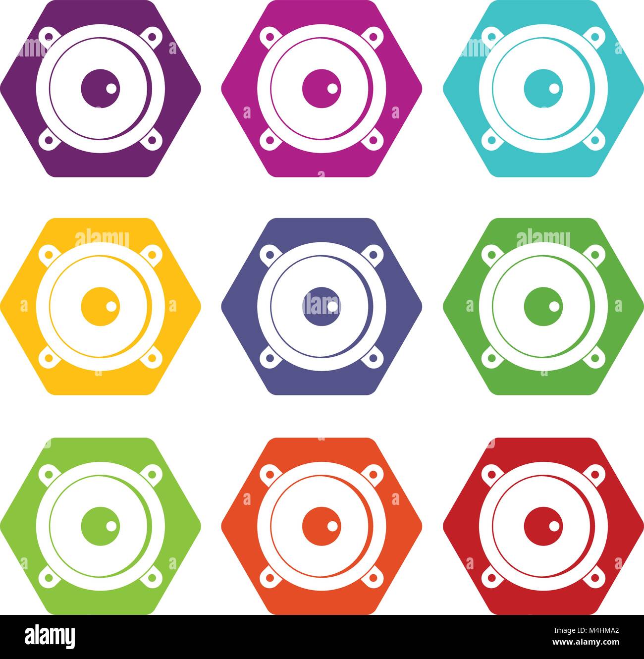 Audio speaker icon set color hexahedron Stock Vector Image & Art - Alamy