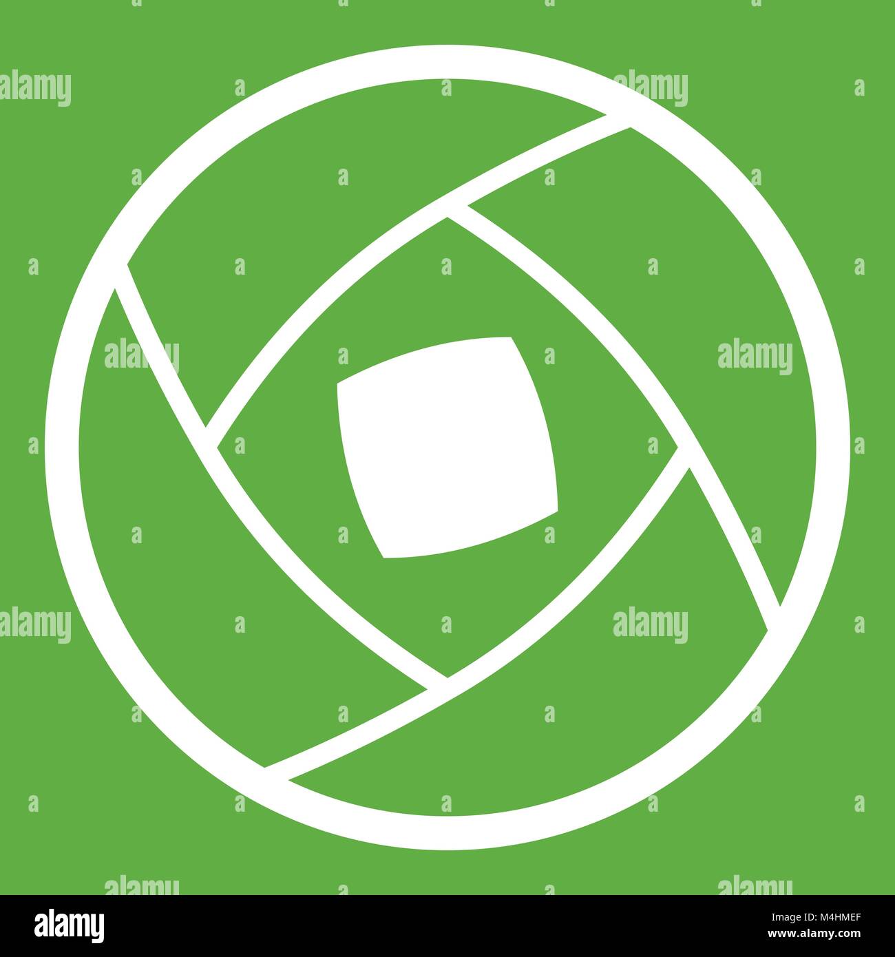 Semi-closed lens icon green Stock Vector