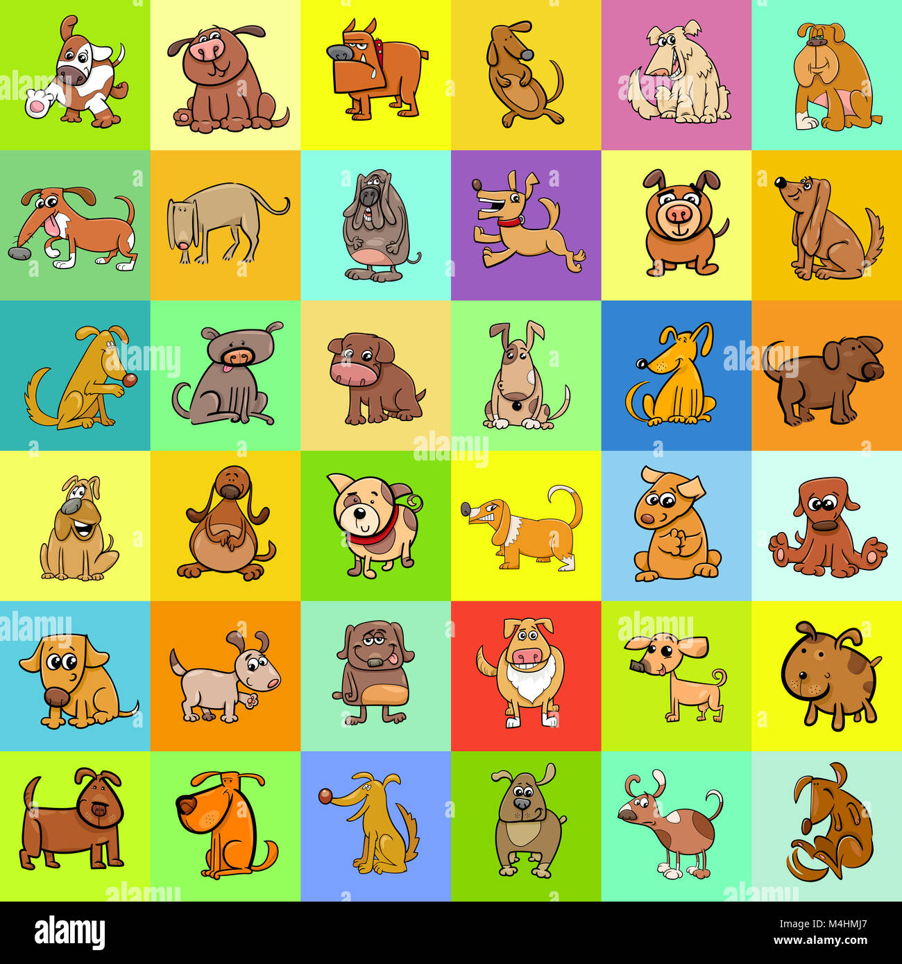 cartoon dogs pattern design Stock Photo - Alamy