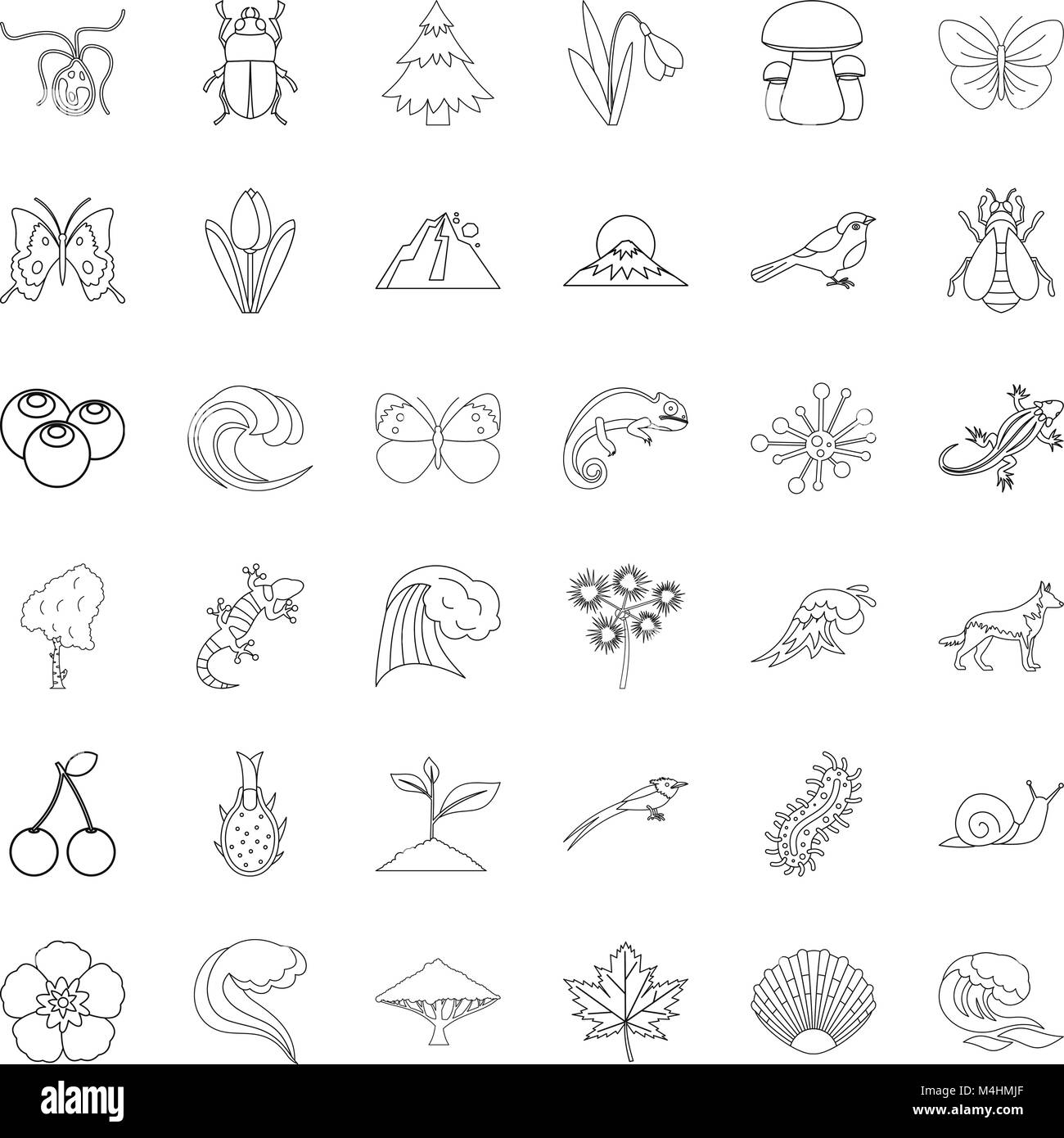 Life forest icons set, outline style Stock Vector Image & Art - Alamy