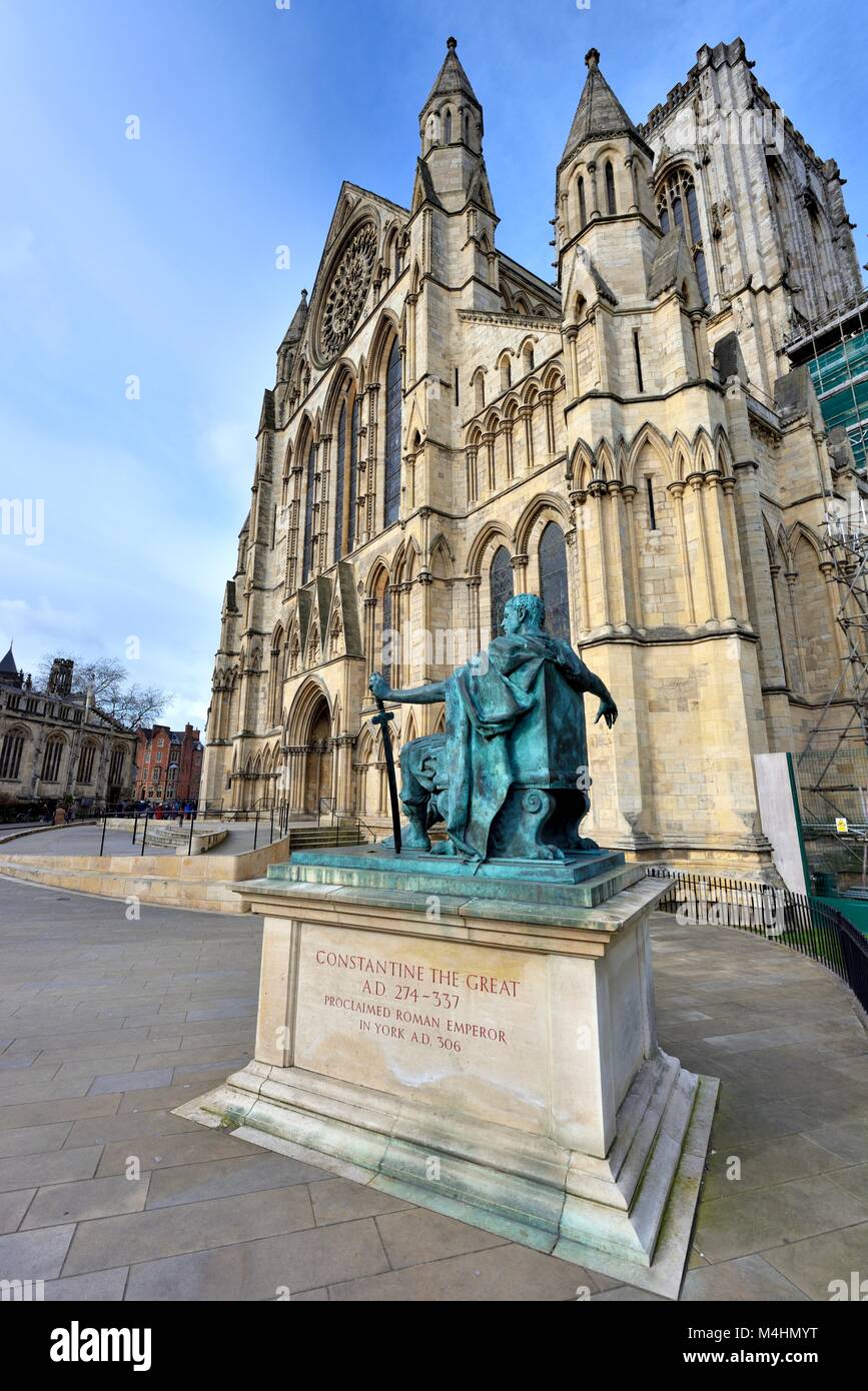 Statue of Emperor Constantine York Minster Yorkshire England UK Stock ...