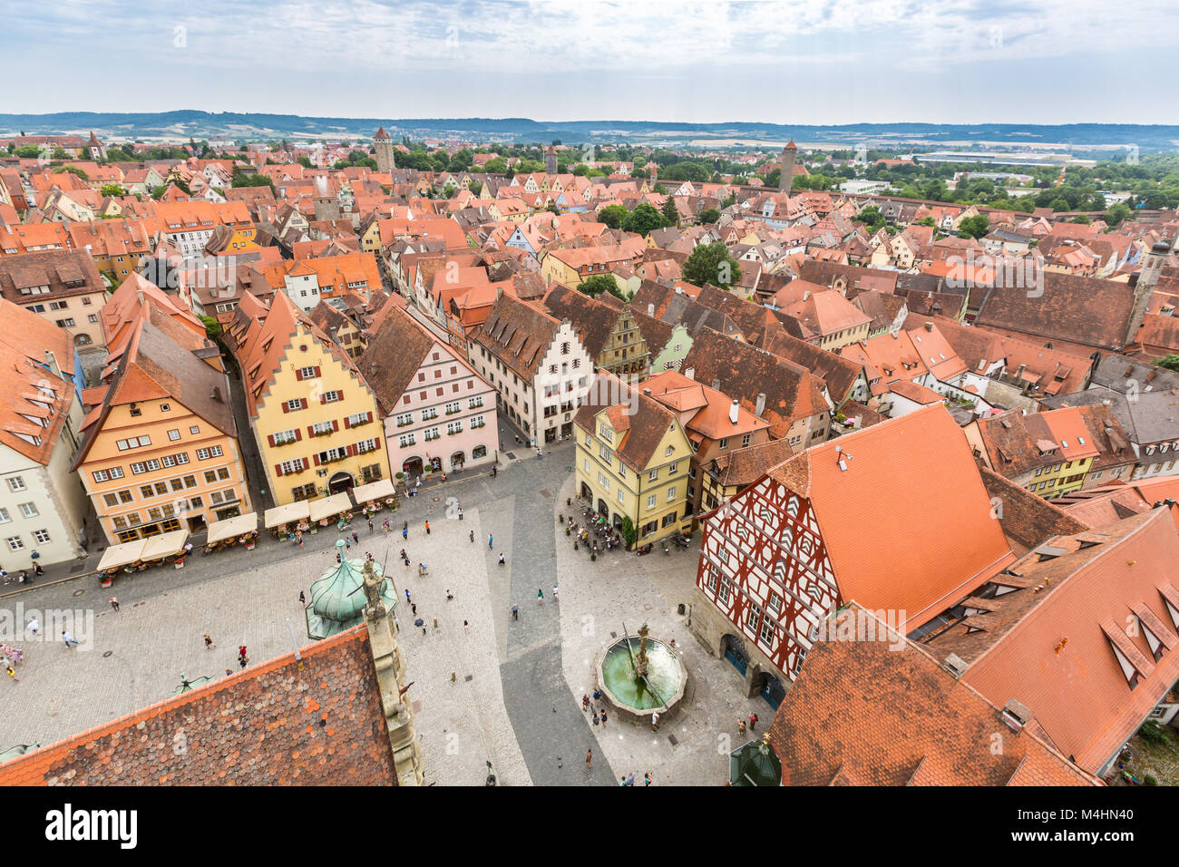 Aerial view of Rothenburg ob der Tauber Stock Photo Alamy