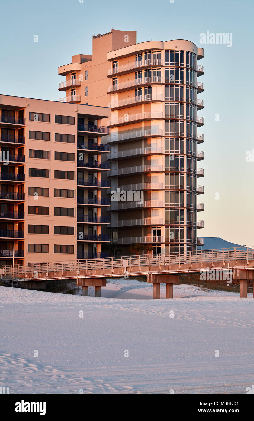 Beachfront Condominiums, Orange Beach, Alabama Stock Photo