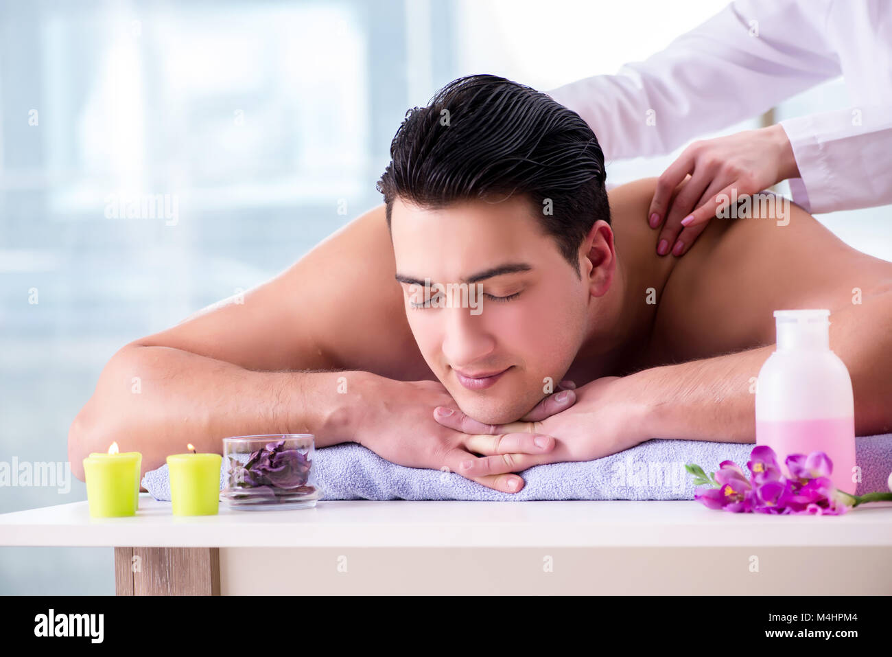 Hand Some Spa Handsome man in spa massage concept Stock Photo - Alamy