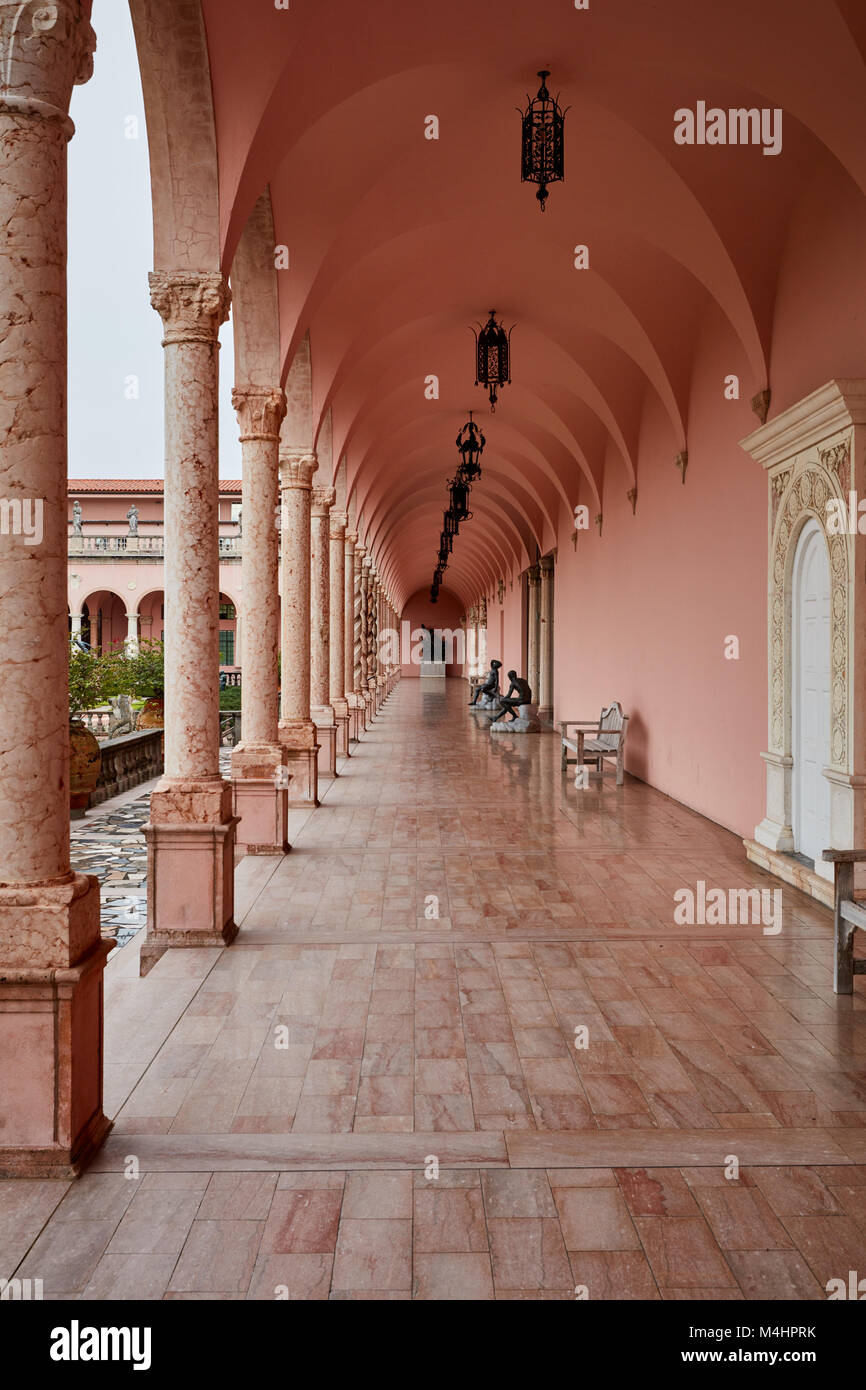 Veranda at the Ringling Museum of Art, Sarasota, Florida Stock Photo