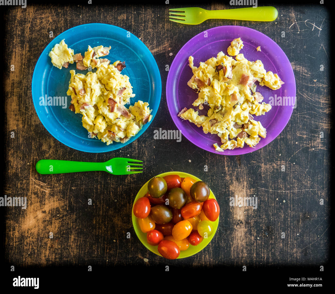 Scrambled eggs breakfast Stock Photo - Alamy