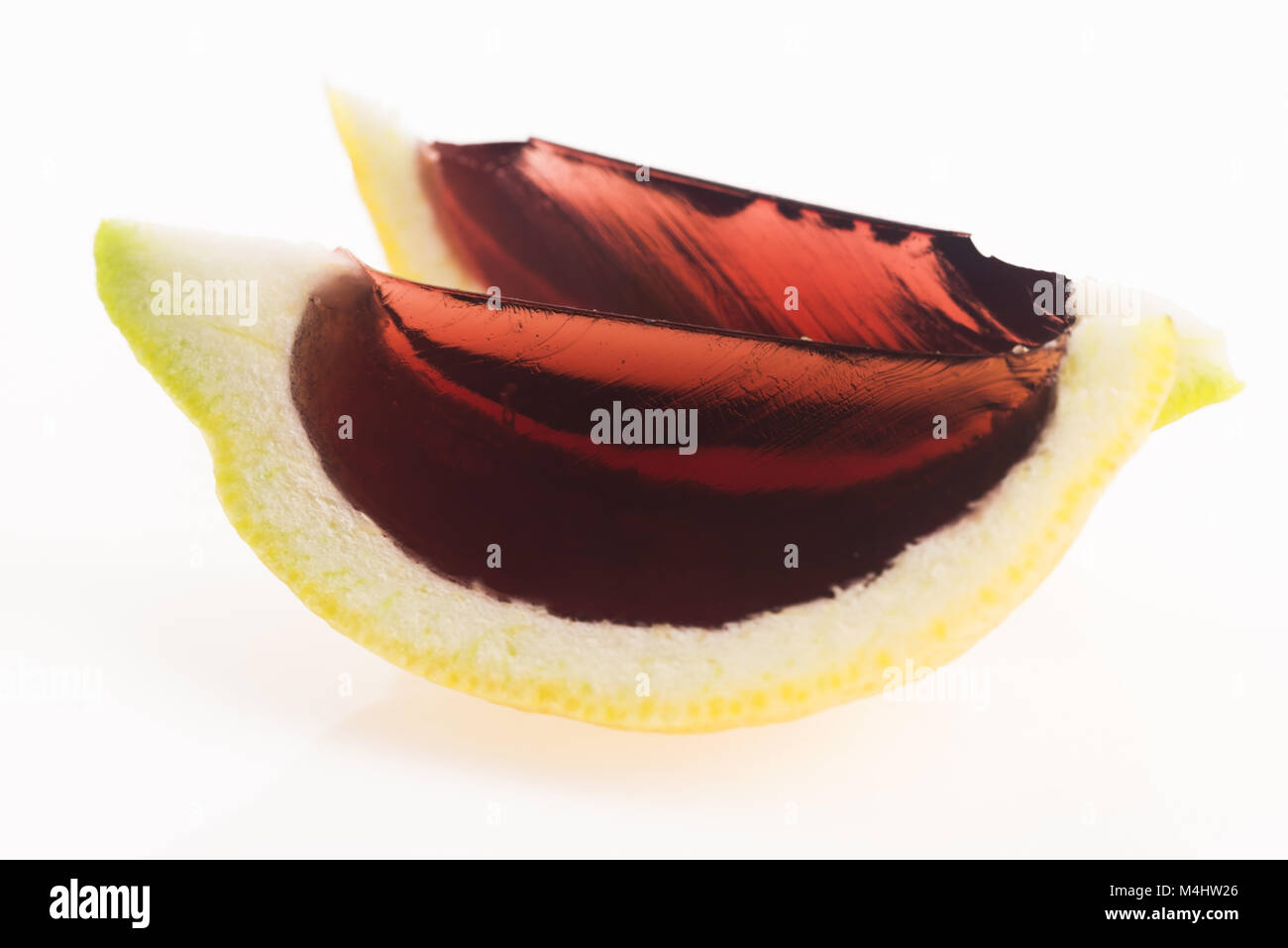 Lemon vodka blackcurrant jelly (jello) shots Stock Photo Alamy