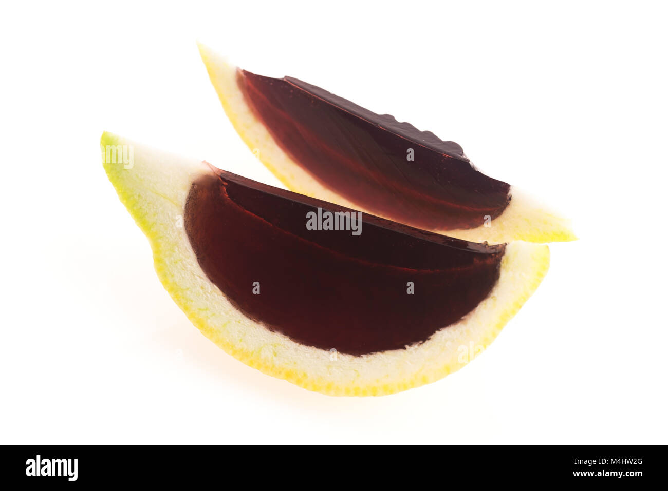 Lemon vodka blackcurrant jelly (jello) shots Stock Photo Alamy