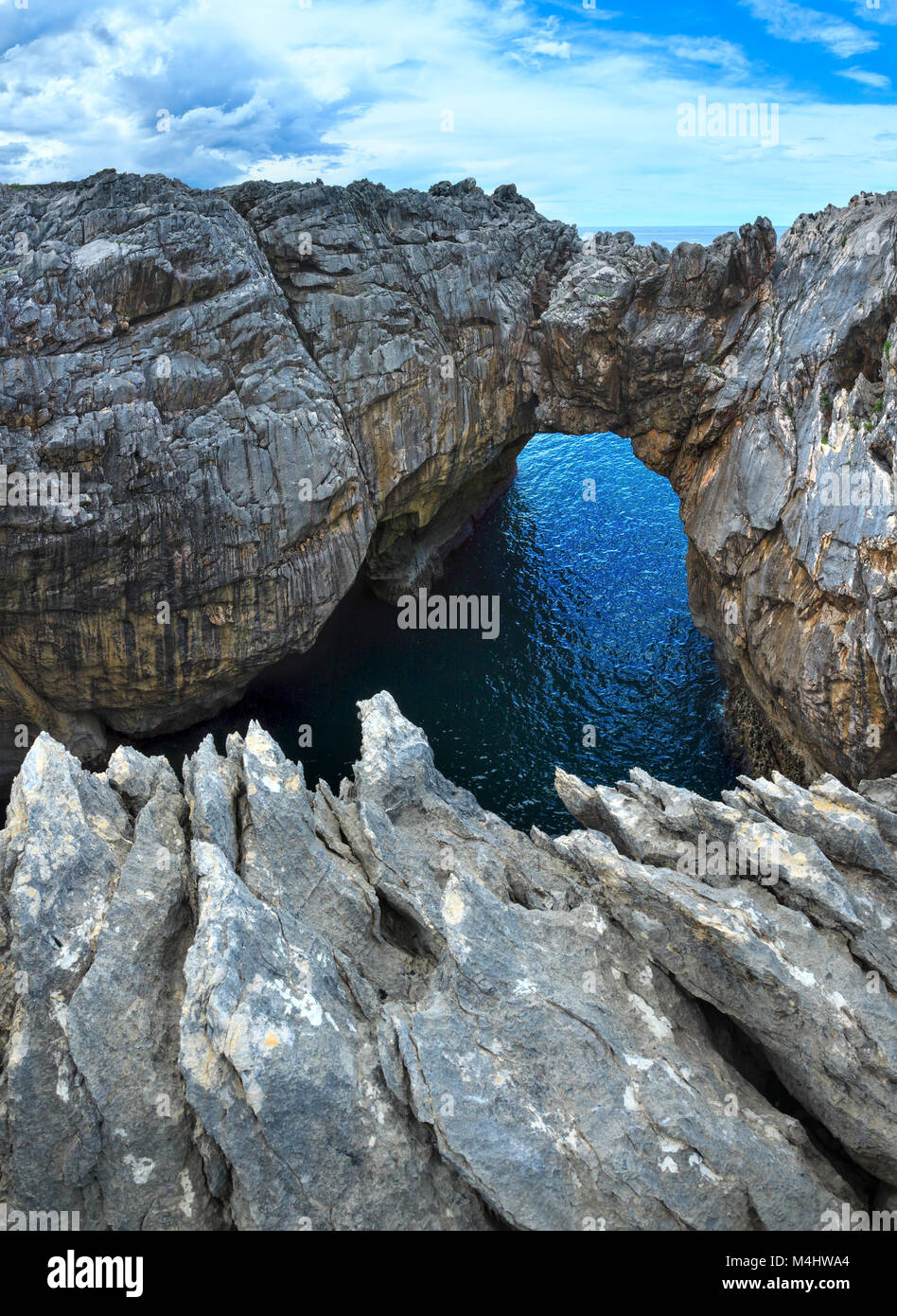 Bay of Biscay rocky coast, Spain Stock Photo Alamy