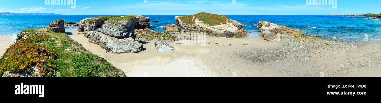 Summer Atlantic beach (Spain). Stock Photo