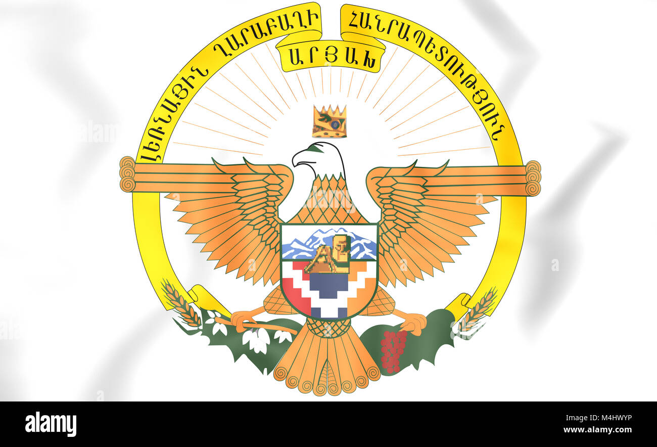 Nagorno-Karabakh Coat of Arms. 3D Illustration Stock Photo - Alamy