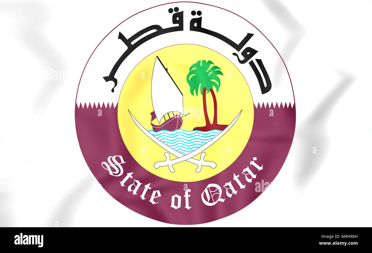 Qatar coat of arms. 3D Illustration Stock Photo Alamy