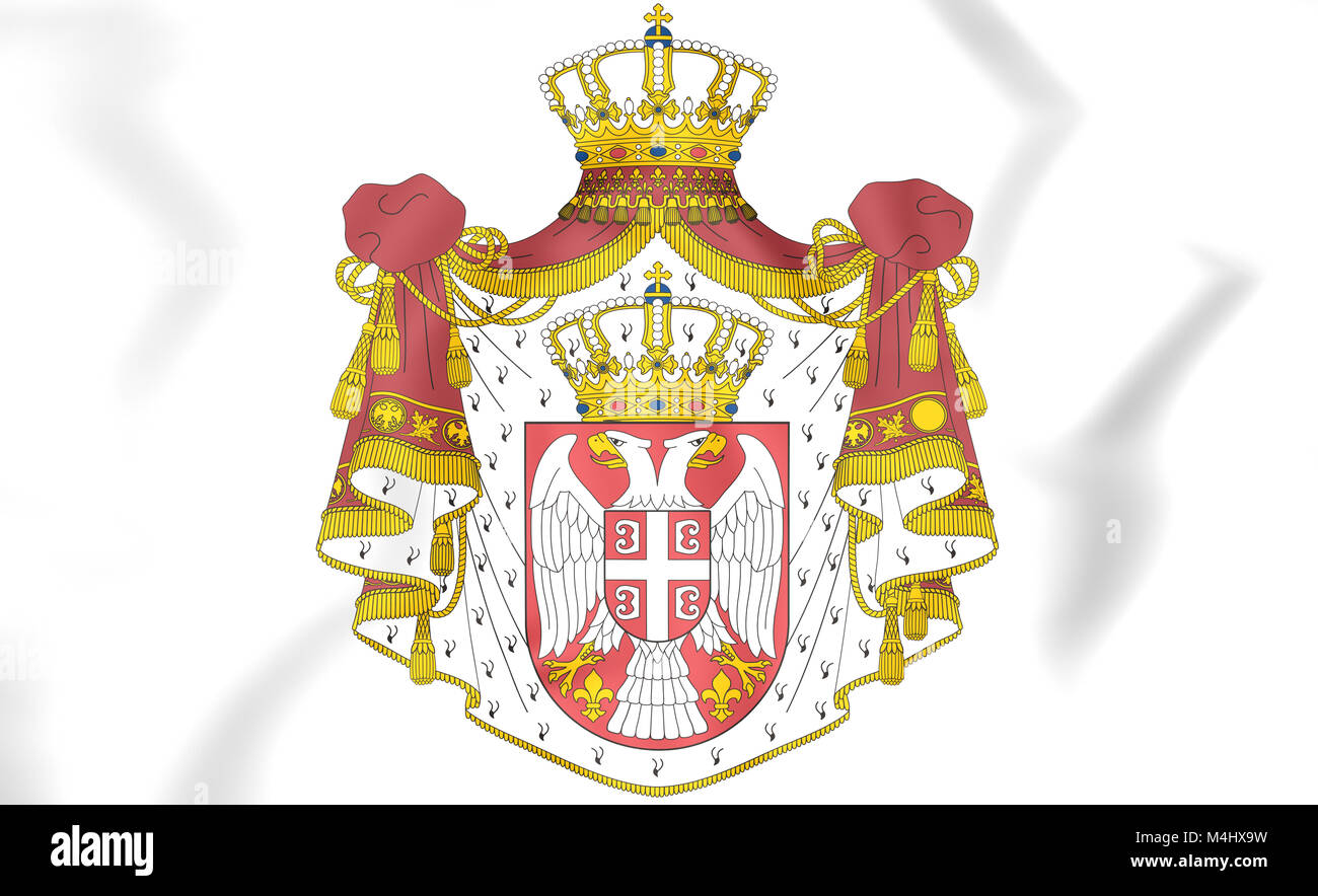 Serbia coat of arms. 3D Illustration Stock Photo - Alamy