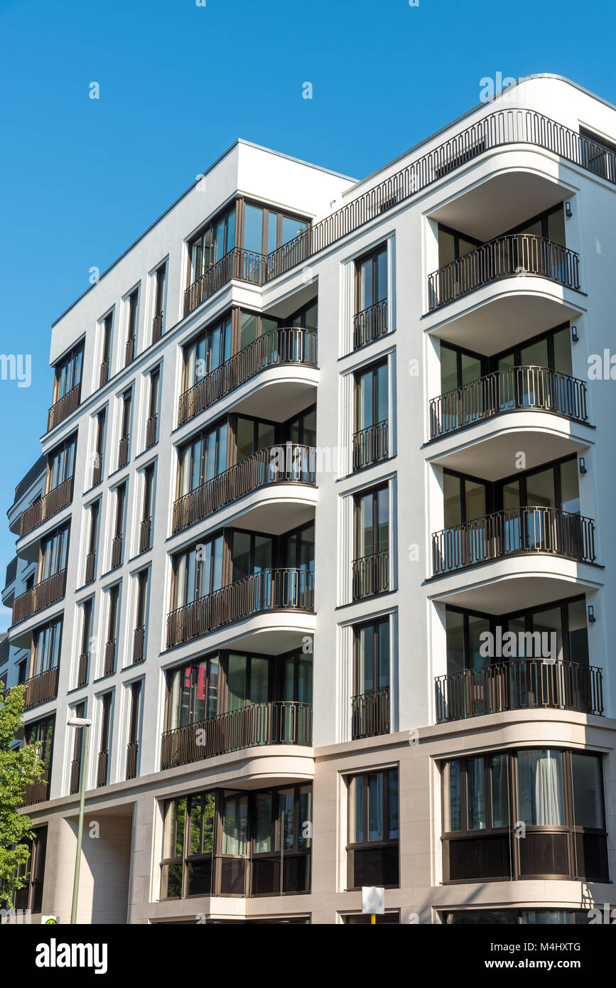 Modern luxury apartment house seen in Berlin, Germany Stock Photo
