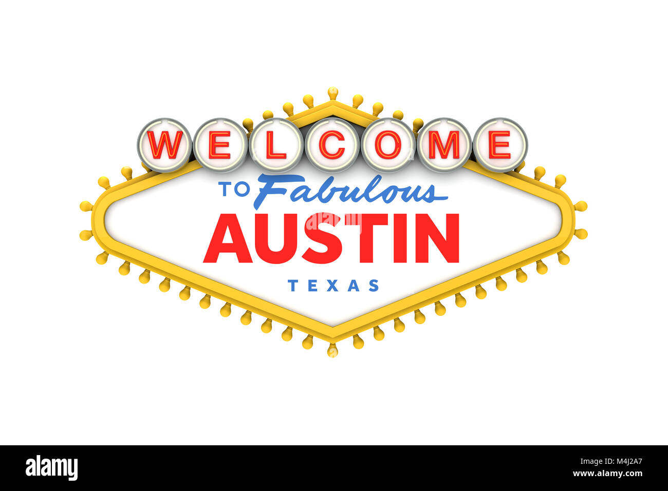 Welcome to Austin, Texas sign in classic las vegas style design . 3D  Rendering Stock Photo - Alamy