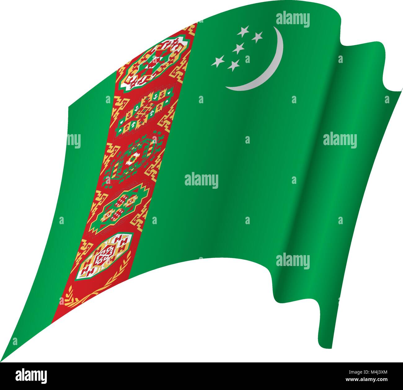 turkmenistan-flag-vector-illustration-stock-vector-image-art-alamy