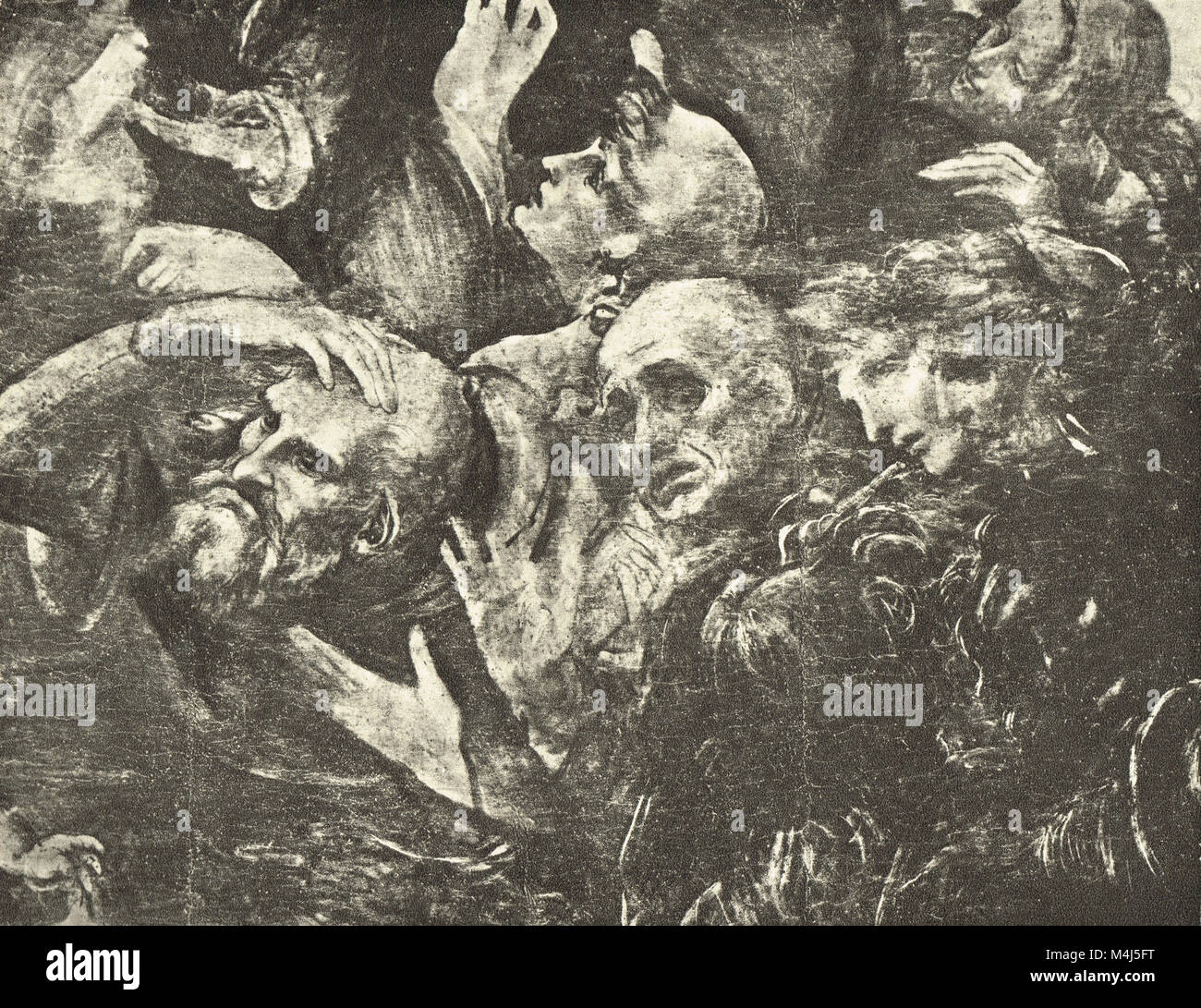 Group of heads, sketch for the Adoration of the Magi, drawn by Leonardo Da Vinci, circa 1481 Stock Photo