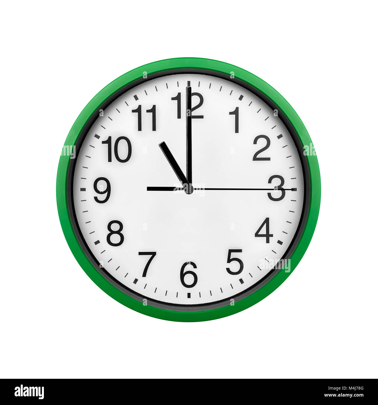 Green wall clock isolated on a white background Stock Photo - Alamy
