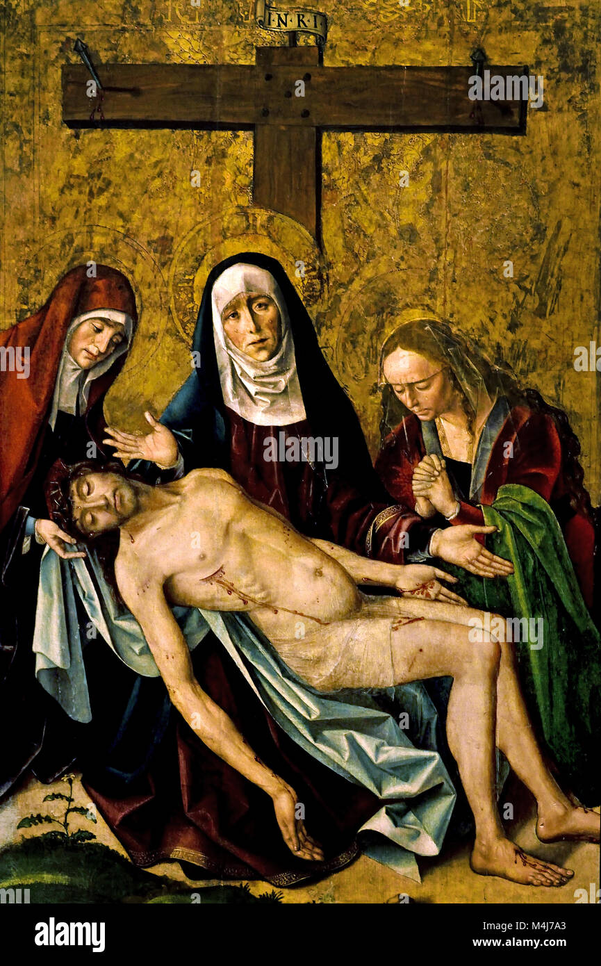 Pieta 1480 by Pedro Berruguete 1450-1504 , Spain, Spanish Stock Photo