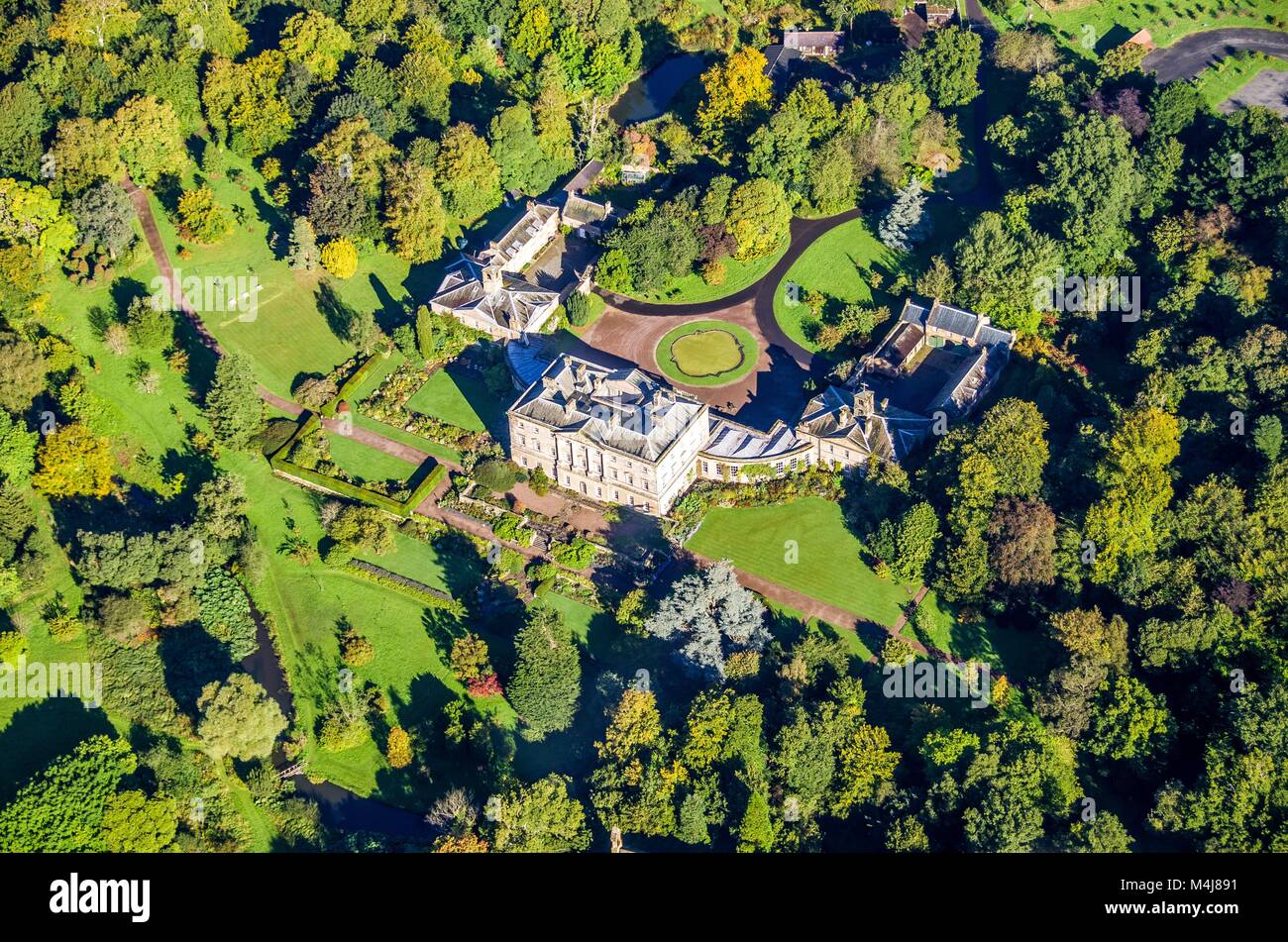 Aerial image of Northumberland Howick Hall and Arboretum Stock Photo