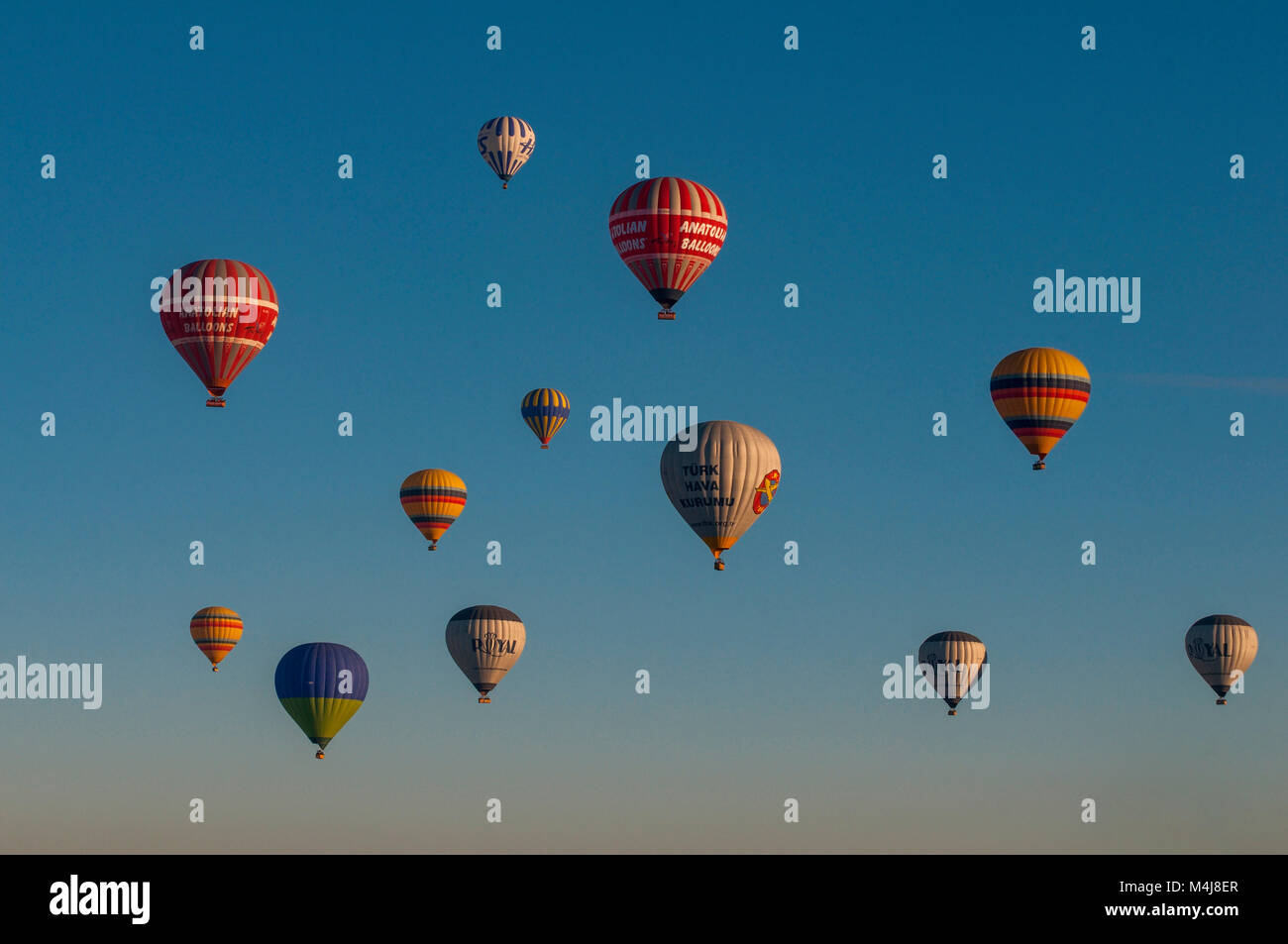 Hot Air Ballooning in Cappadocia,Nevsehir,Central Anatolia of Turkey Stock Photo