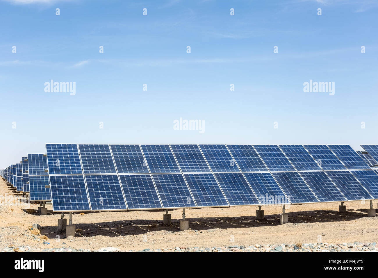 solar energy on gobi desert Stock Photo