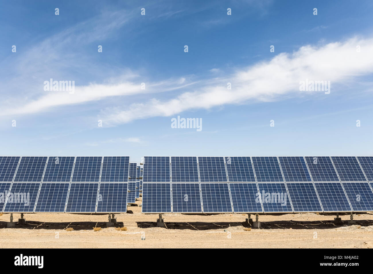 solar energy on gobi desert Stock Photo