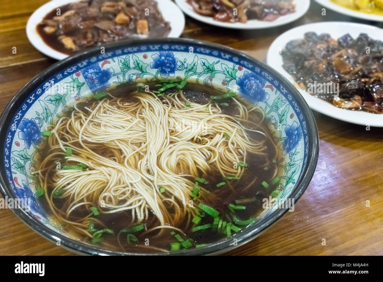 chinese noodles closeup Stock Photo