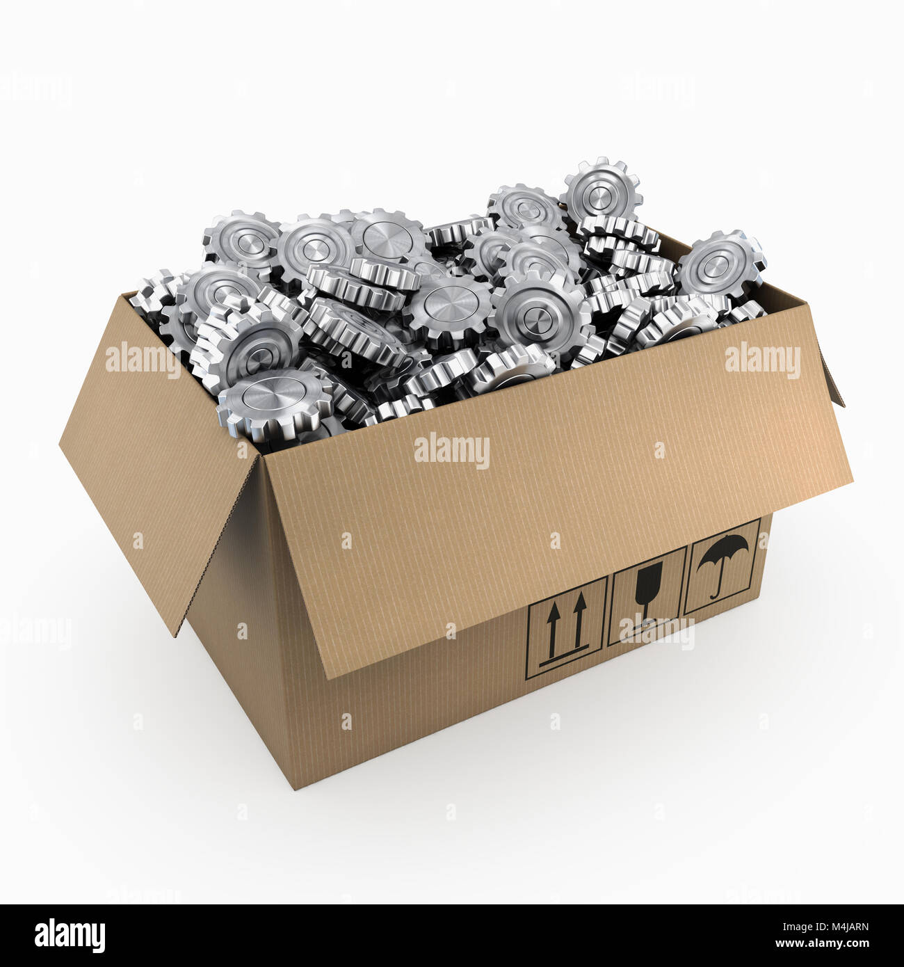 Gears in silver hi-res stock photography and images - Alamy