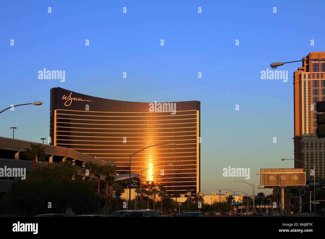 Wynn luxury resort in Las Vegas at sunset Stock Photo