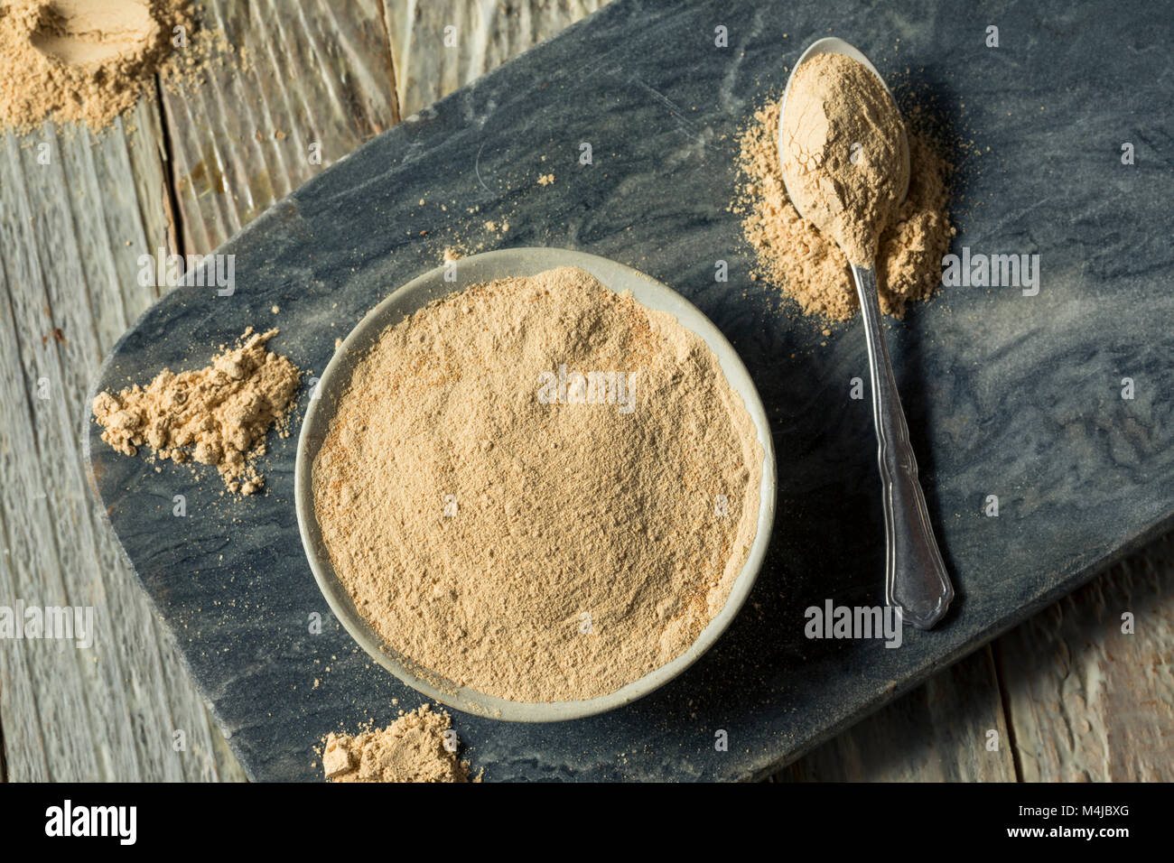 Dry Organic Maca Powder Superfood in a Bowl Stock Photo Alamy