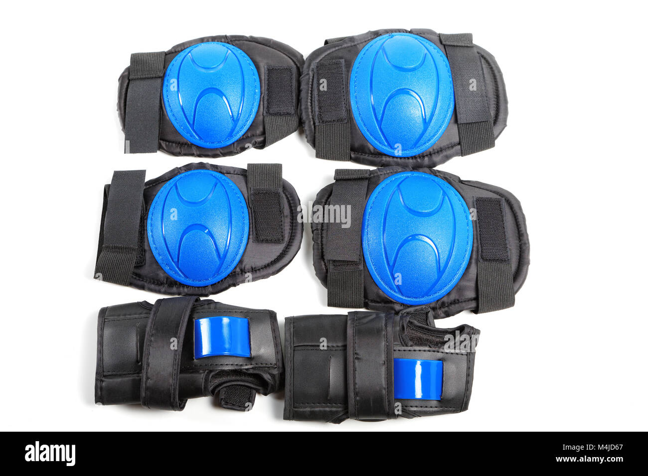 Knee pads and elbow pads isolated on white background Stock Photo Alamy