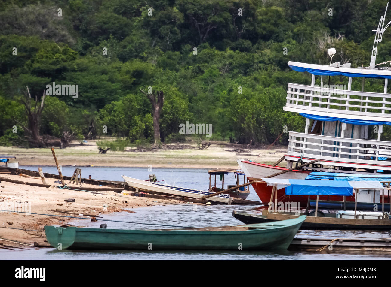 Boat landing site, Rio Negro, Brazil Stock Photo