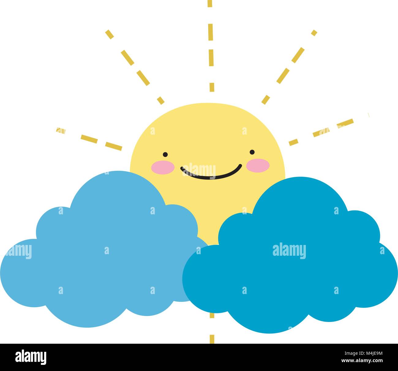 colorful nature sun and clouds kawaii weather Stock Vector Image & Art ...