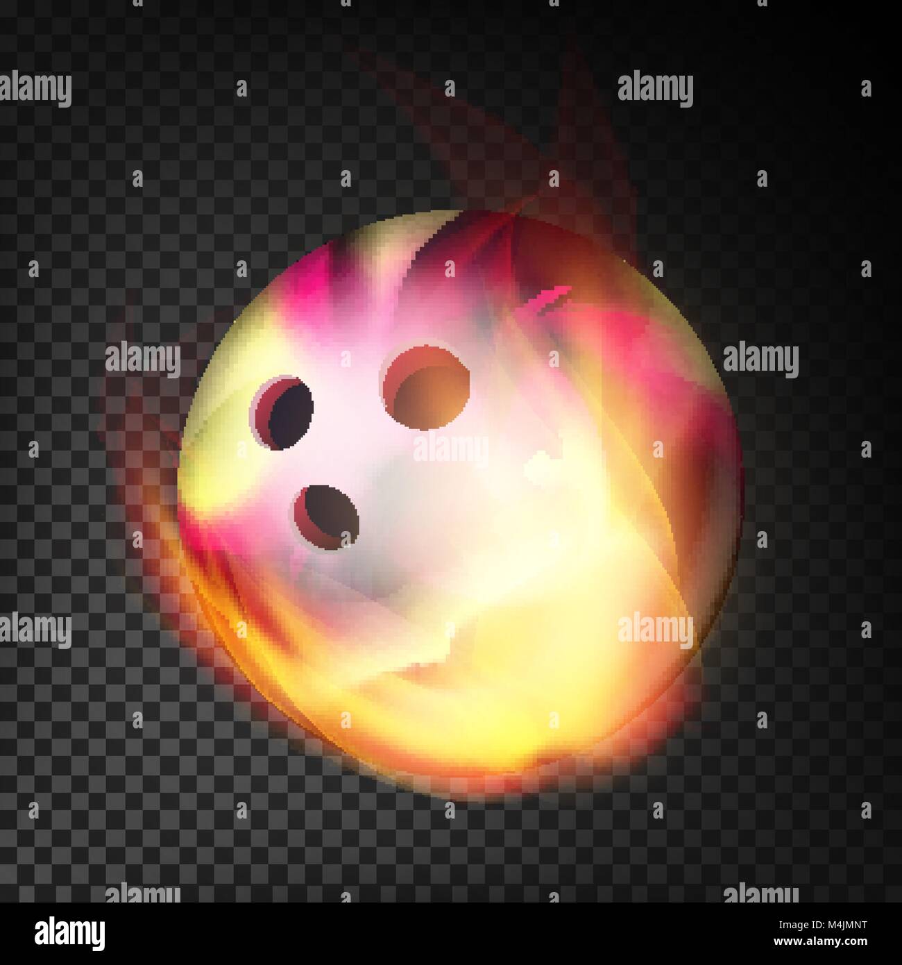 Bowling Ball Vector Realistic. Bowling Ball In Burning Style Isolated