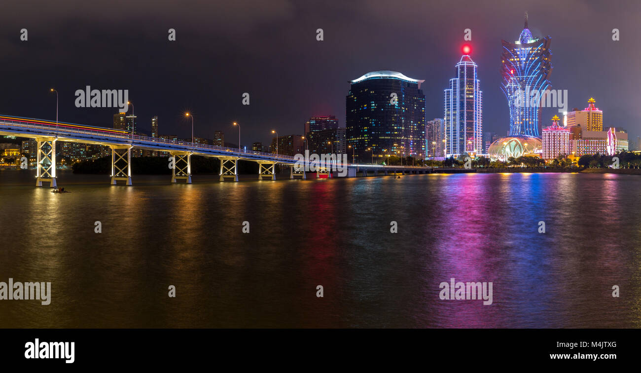 Macau cityscape Night Stock Photo