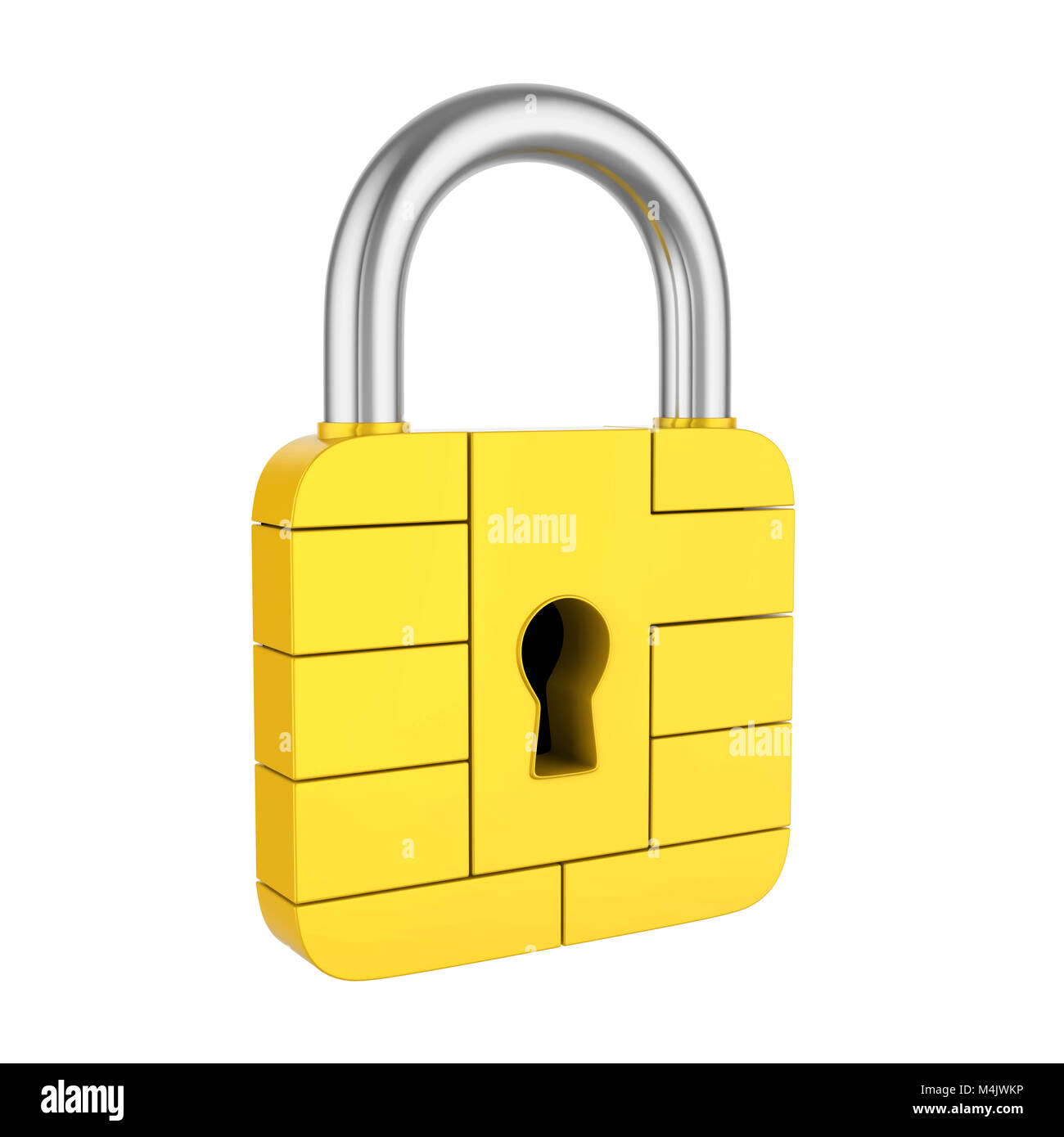 Credit Card Chip Padlock Isolated Stock Photo