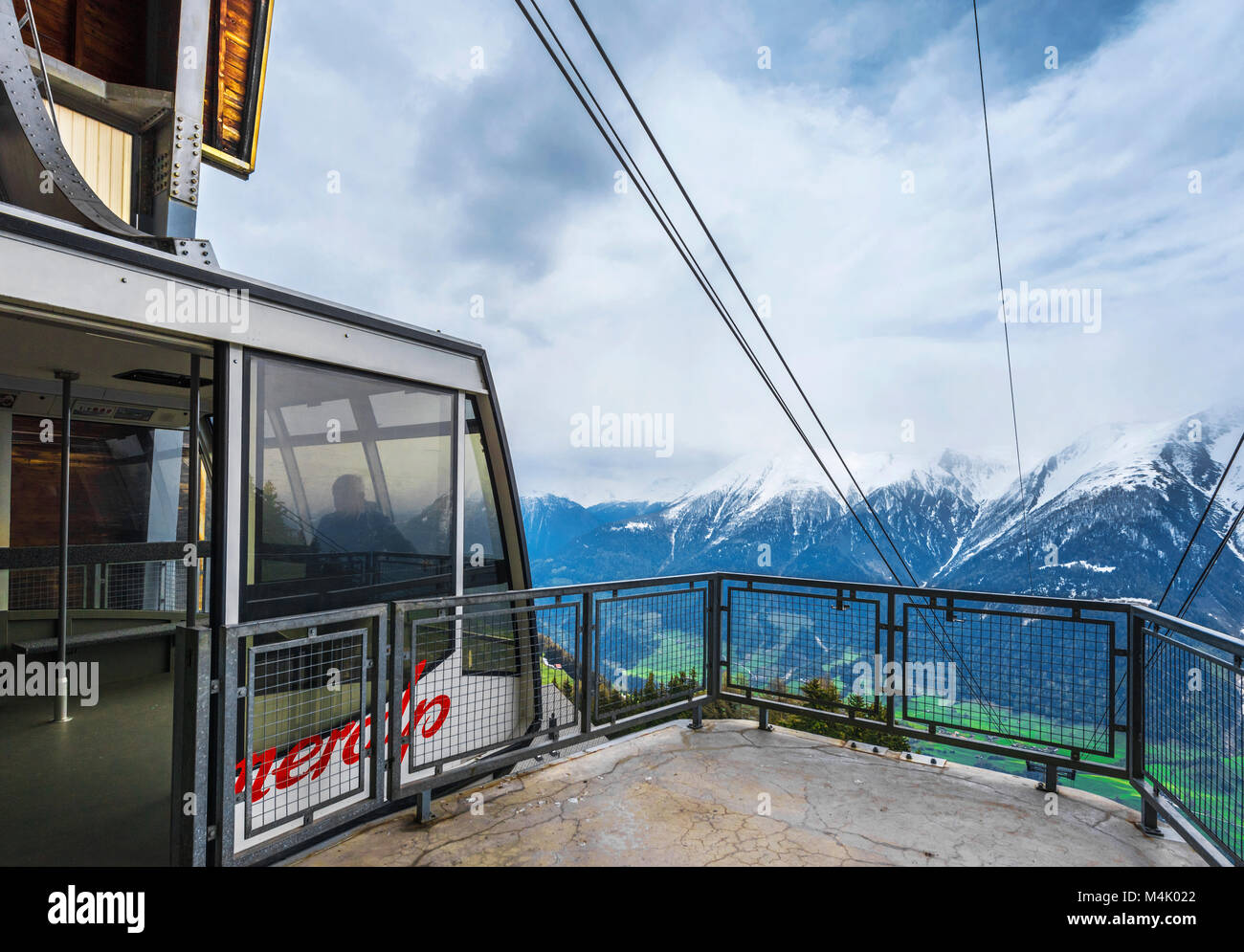 Bettmeralp cable car in Swiss Alps Stock Photo