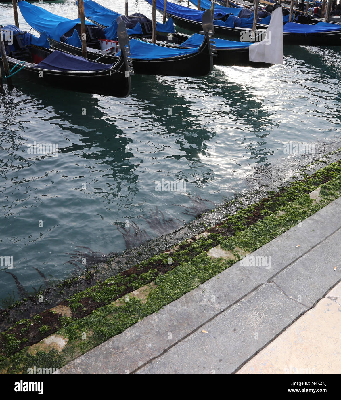 Gondolas venice low tide hi-res stock photography and images - Alamy