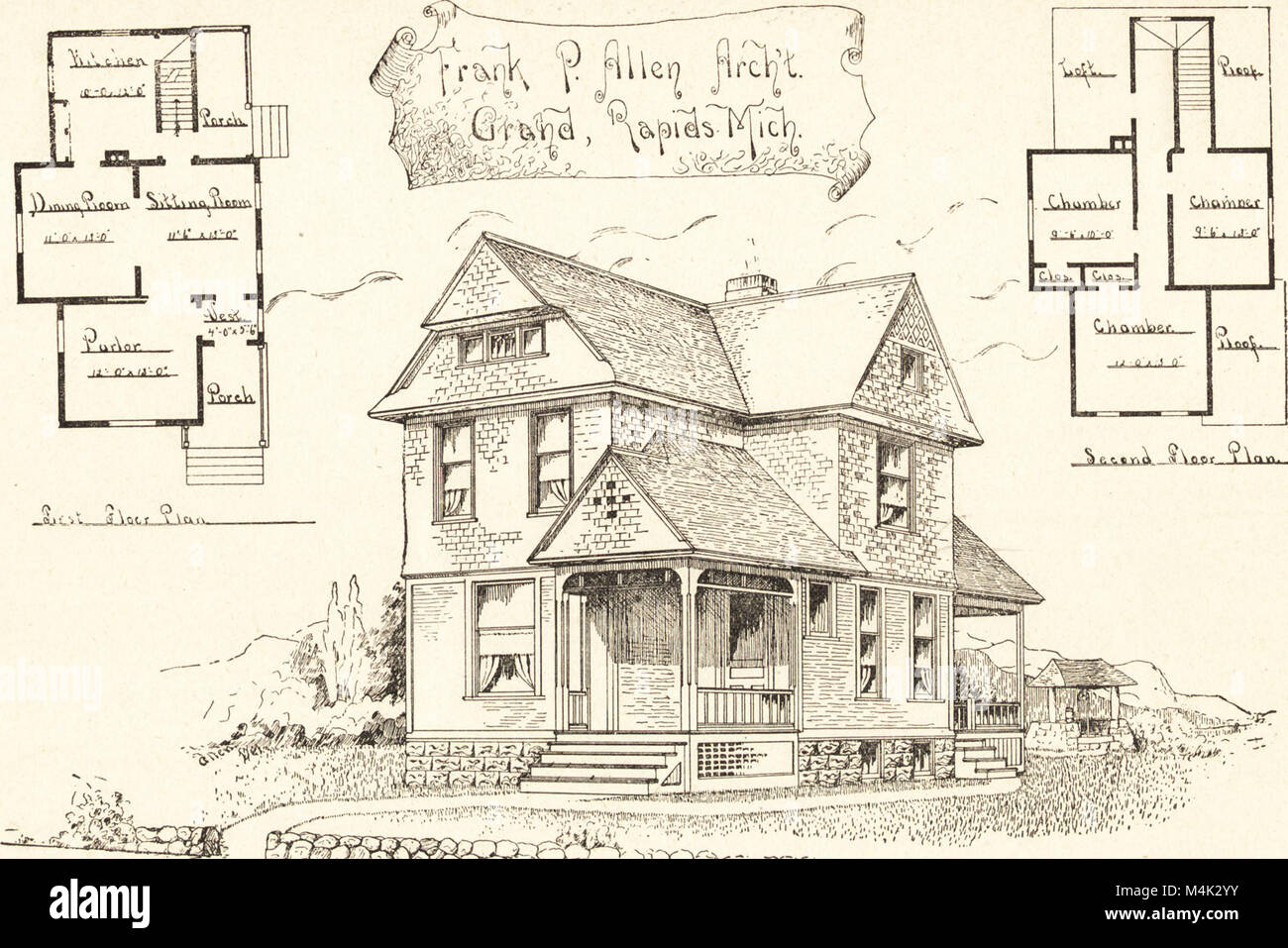 Offers a range of house designs with floor plans hi-res stock ...