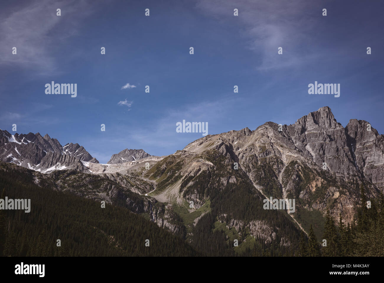 Mountain ranges on a sunny day Stock Photo