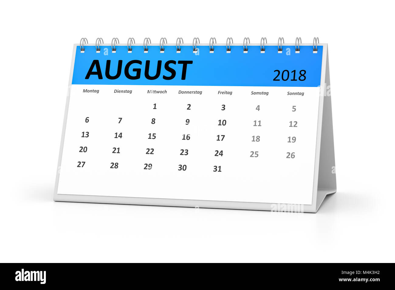 german language table calendar 2018 august Stock Photo Alamy