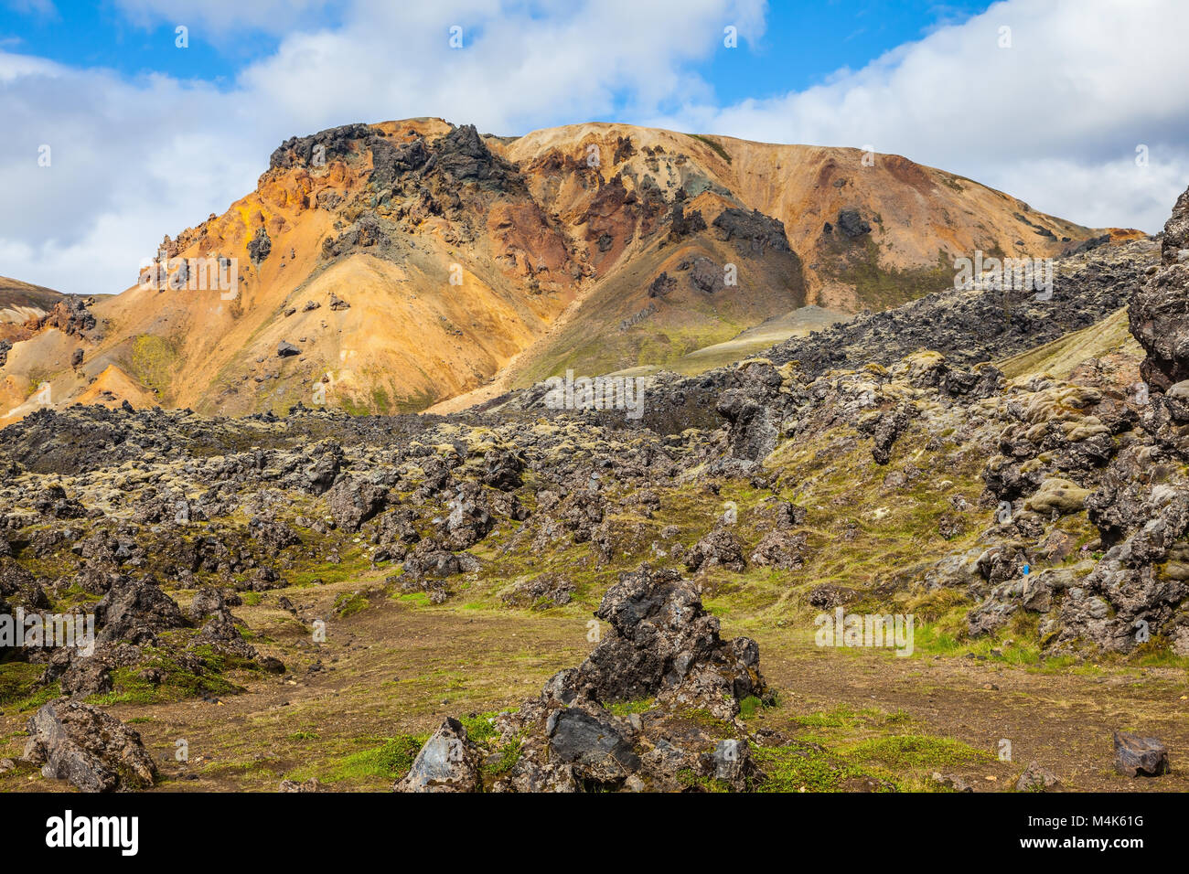 Valleys with volcanic lava Lanmannalaugar National Park Stock Photo