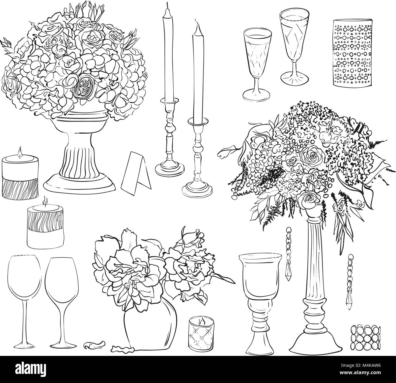 Hand drawn flowers in vase Stock Vector Image & Art - Alamy