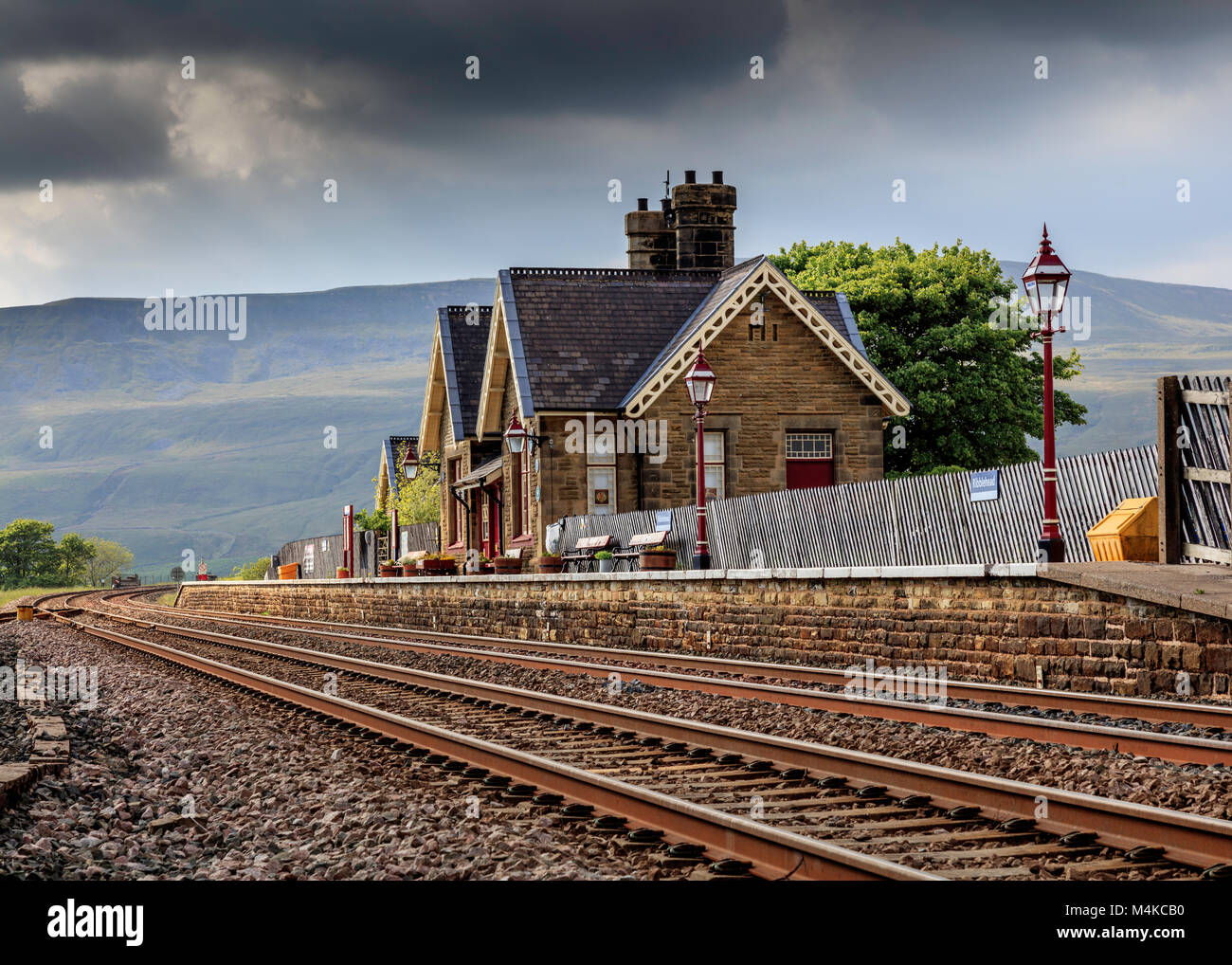 The Ribblehead Railway Station, Ribblehead, North Yorkshire, England Stock Photo