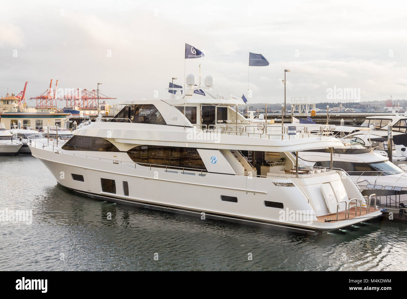 Ocean Alexander 100 foot yacht on display at Bell Harbor for the